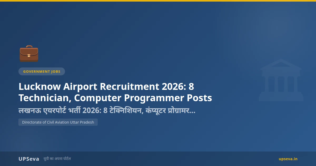 Lucknow Airport Recruitment 2026: 8 Technician, Computer Programmer Posts