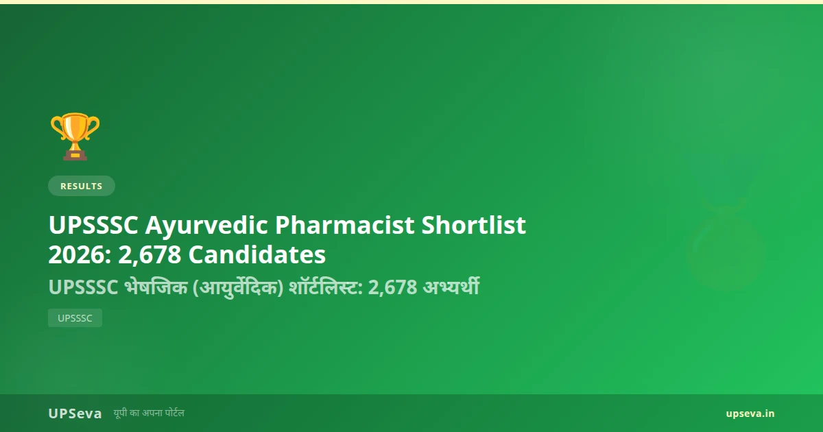 UPSSSC भेषजिक (आयुर्वेदिक) मुख्य परीक्षा 2026: प्रवेश पत्र जारी, 20 सितंबर को परीक्षा